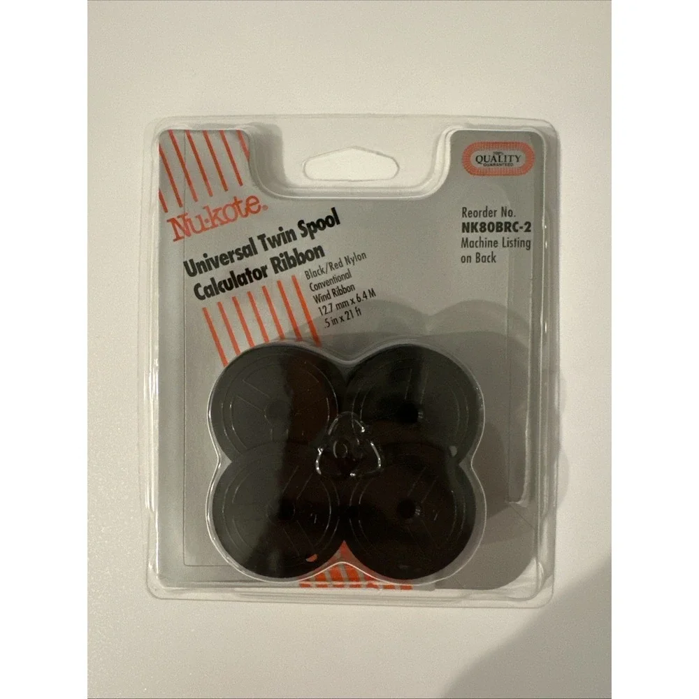 New Nu-kote Universal Twin Spool Typewriter Ribbon 2 Pack Black Nylon 12.7mm - Picture 1 of 5